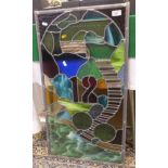 A leaded glass panel No'd "12"