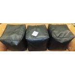 Three Kaikoo leather effect pouffes/bean bags