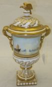 A Coalport lidded urn "To Commemorate the Bi-Centenary of the Birth of J M W Turner.....