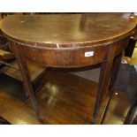 A 19th Century mahogany demi lune card table,