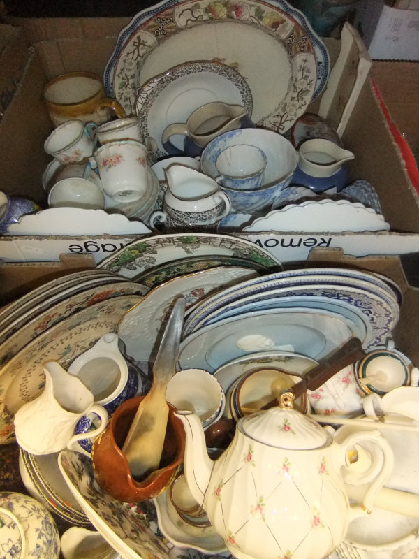 Four boxes of assorted decorative china to include vintage tea sets, etc. - Image 4 of 5