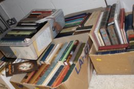 Fourteen boxes of books, to include titles relating to Dante, Mozart, various poets,