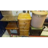 A collection of furniture, to include a Victorian piano stool,