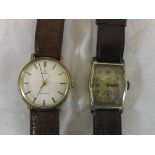 A 9ct gold Omega wrist watch inscribed to back "Western National Presented to W C Collins in