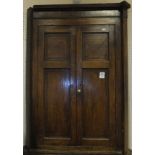 A 19th Century oak hanging two door corner cupboard