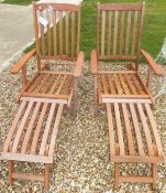 Two hardwood folding steamer chairs,