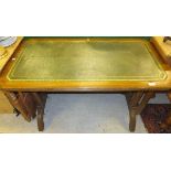 A Victorian oak library table,