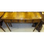 A rectangular hall table with five short drawers,