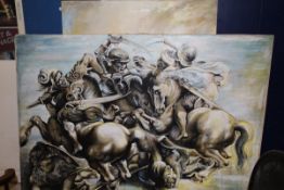 AFTER PETER PAUL RUBENS "Battle of Anghiari", oil on canvas,