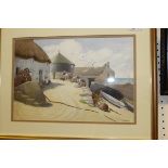 E.M. BLAKE "Sennen Cove, Cornwall", watercolour, signed lower right, together with E.M.