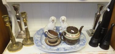 A 19th Century blue and white transfer decorated pottery meat plates,