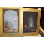 Two gouaches "Neopolitan scenes" unframed