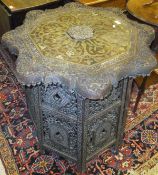 A 19th Century Indian rosewood octagonal occasional table,