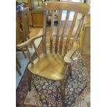 A beech and elm Windsor carver armchair