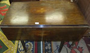 A 19th Century mahogany and inlaid drop leaf table
