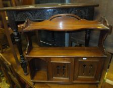 A small oak corner table in the 17th Century manner,