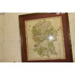 ENGLISH SCHOOL "A New Map of The County of Wilts divided into hundreds", colour engraving,