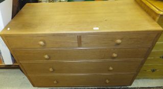 A light oak chest of two short and three long graduated drawers (Chester Jones)
