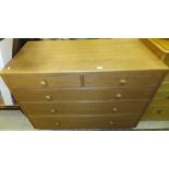 A light oak chest of two short and three long graduated drawers (Chester Jones)