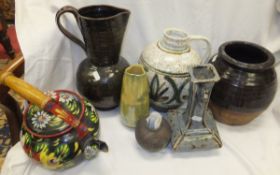 A collection of studio pottery and other wares,