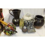 A collection of studio pottery and other wares,