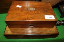 Two Victorian rosewood boxes containing drawing instruments CONDITION REPORTS Smaller drawing kit