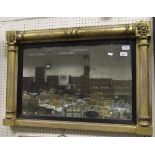 A Victorian gilt framed rectangular mantel mirror of column form