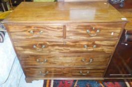A 19th Century mahogany chest of two short over three long drawers with brass handles,