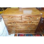 A 19th Century mahogany chest of two short over three long drawers with brass handles,
