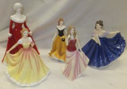 A collection of four Royal Doulton figurines to include "Elaine" (boxed), "Thinking of You" (boxed),