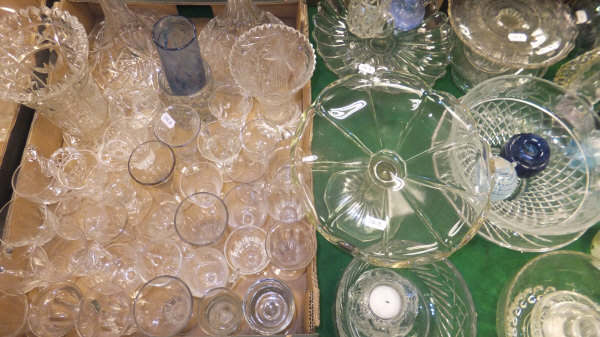 A selection of various glassware to include custard glasses, jellies, penny licks,