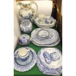 A collection of English and Oriental blue and white wares,