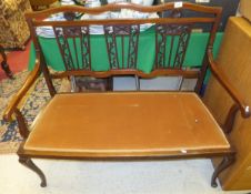 An Edwardian mahogany framed salon settee