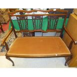 An Edwardian mahogany framed salon settee