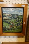 20TH CENTURY ENGLISH SCHOOL "Abstract landscape", oil on board,