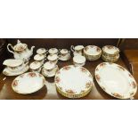 A collection of Royal Albert "Old Country Roses" dinner and tea wares for six place settings,