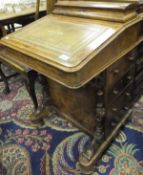 A Victorian walnut and inlaid Davenport desk,