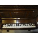 A mahogany iron framed upright piano by Duck, Son & Pinker,