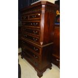 A Universal Furniture modern reproduction mahogany and cross banded chest on chest in the George