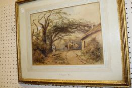 J SYER "Hay cart upon track", watercolour, inscribed to mount "J.Syer R.I.