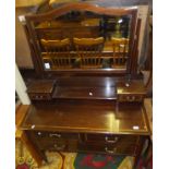 A circa 1900 mahogany and inlaid dressing chest,