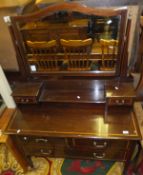 A circa 1900 mahogany and inlaid dressing chest,