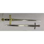 Two modern replica swords,