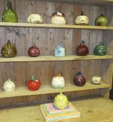 A collection of 16 Sylvac vegetable face pots and covers, to include horse radish, tomato, coleslaw,