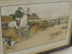 AFTER CECIL ALDIN - a set of three chromolithographic prints of hunting scenes,