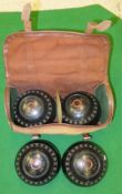 Four Thomas Taylor size 2 lawn bowls,