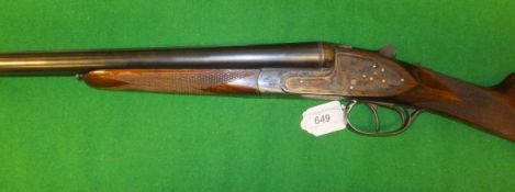An AYA "Countryman" 12 bore shotgun, double barrel, side by side, side lock, ejector,