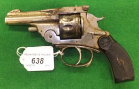 A circa 1900 nickel plated ten shot revolver starting pistol with bakelite grip,