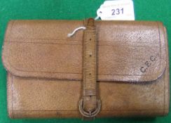A Wallace & Kerr leather fly fisherman's wallet CONDITION REPORTS Overall with some general wear,