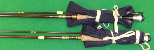 A Hardy Fibalite 8½ ft #6 trout fly rod, together with a Hardy Fibalite 9 ft #7  trout fly rod,